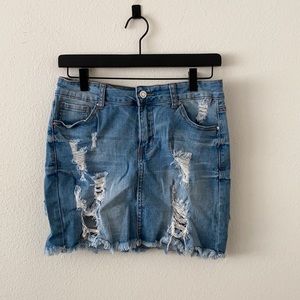 Wax Jean Skirt